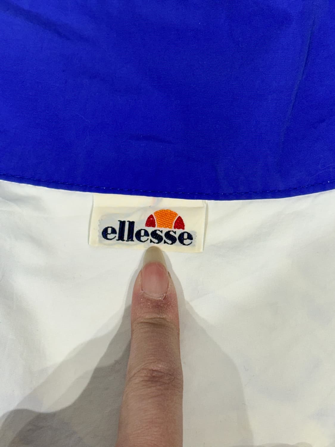 엘레쎄 화이트 블루 오버핏 빈티지 바람막이 자켓 L 상품이미지7