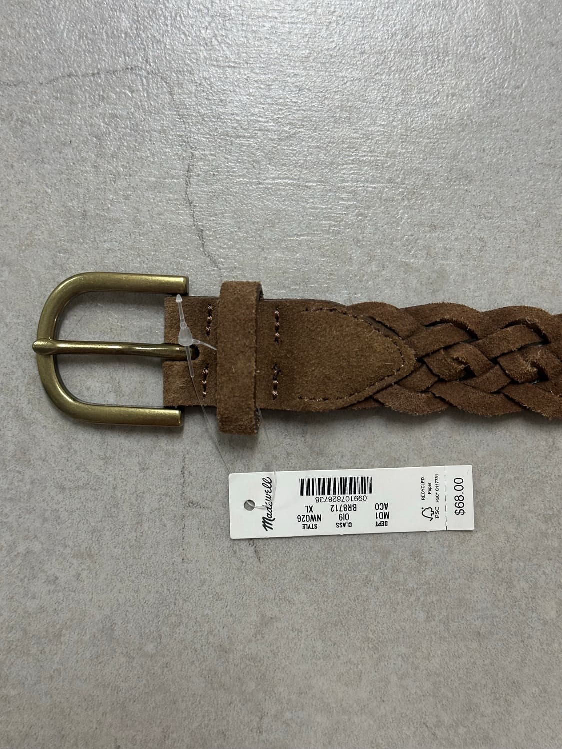 woven suede belt / aged cognac/ XL 상품이미지2