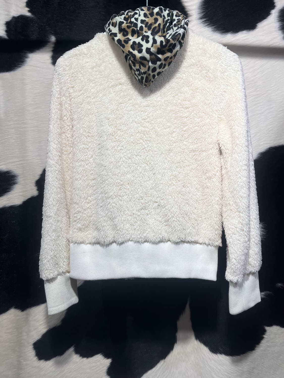 레오파드 레이어드 퍼 후드집업 상품이미지6