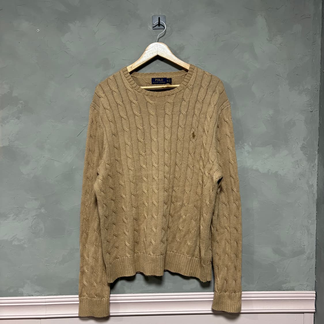 폴로 랄프로렌 신형 꽈배기 니트 카멜 브라운 상품이미지1