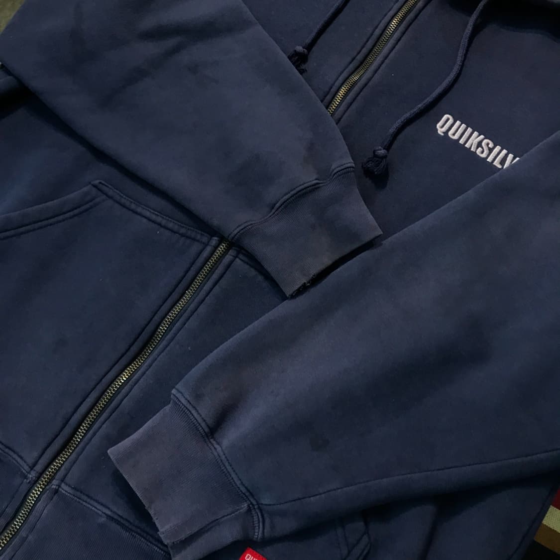 퀵실버 에이징 네이비 프린팅 기모 집업 후디 남성 115 빅사이즈 상품이미지5