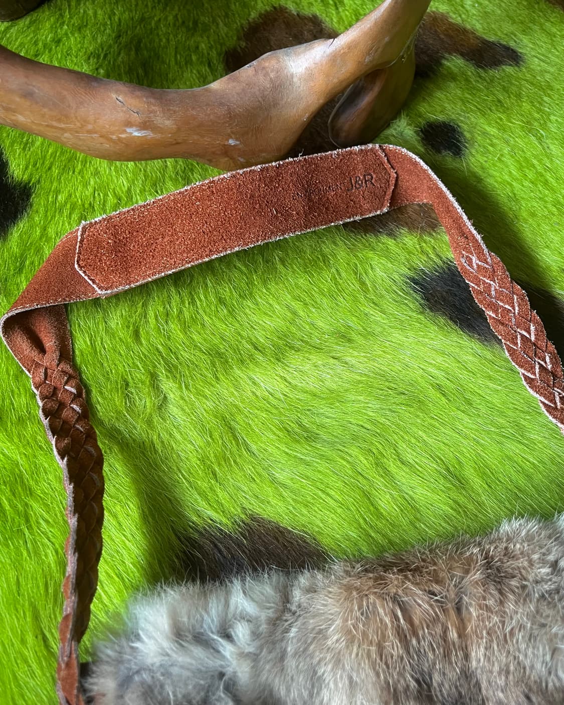 80-90s J&R Real Rabbit Fur & Cowhide Bag 상품이미지6