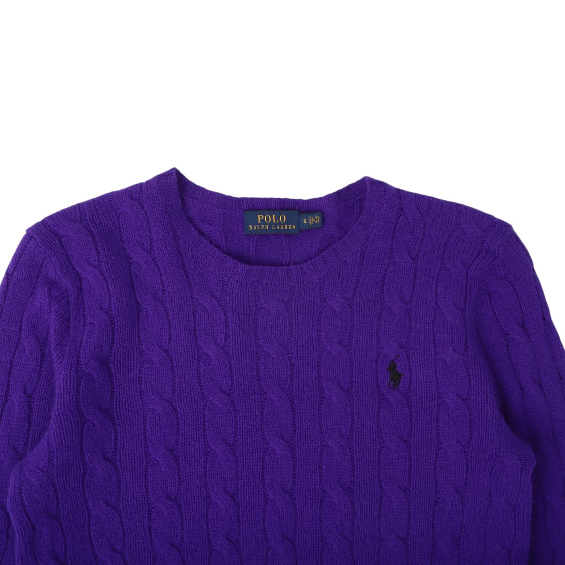 폴로 랄프로렌 퍼플 울 캐시미어 케이블 니트 상품이미지2