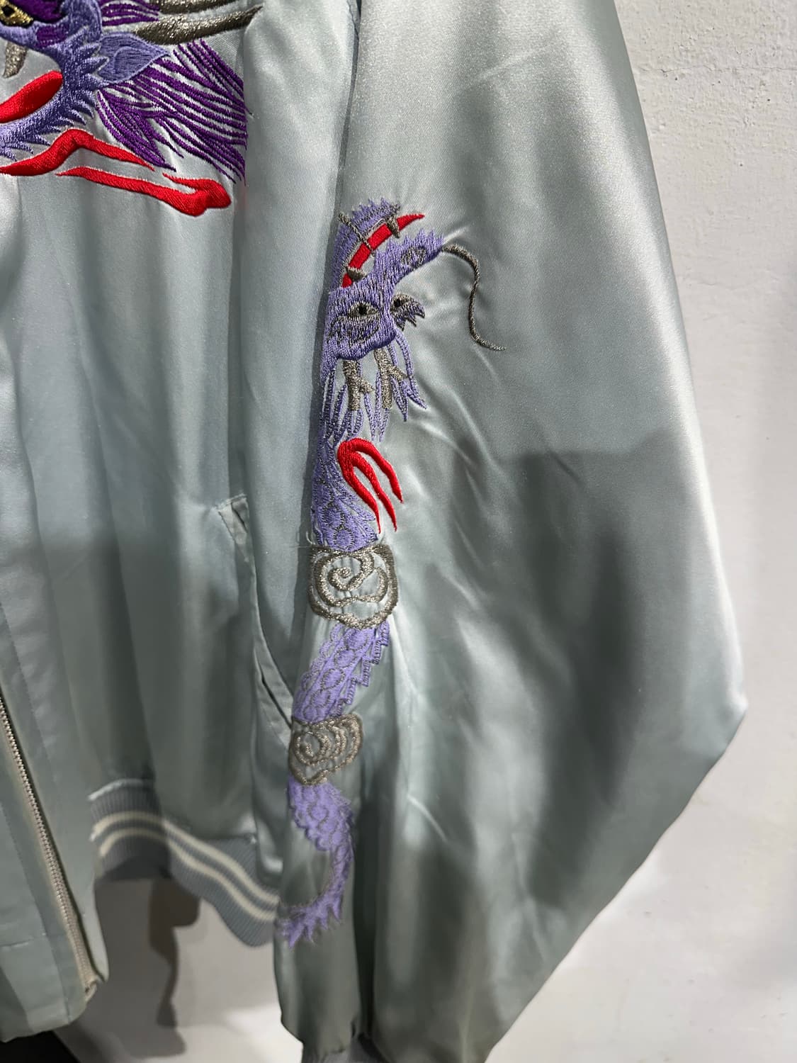 Jpn 일본빈티지 오리엔탈 회색 용 스카잔 자켓 상품이미지9