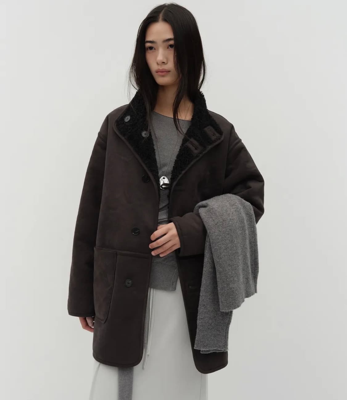 로우타이드 리버시블 무스탕 블랙 상품이미지1