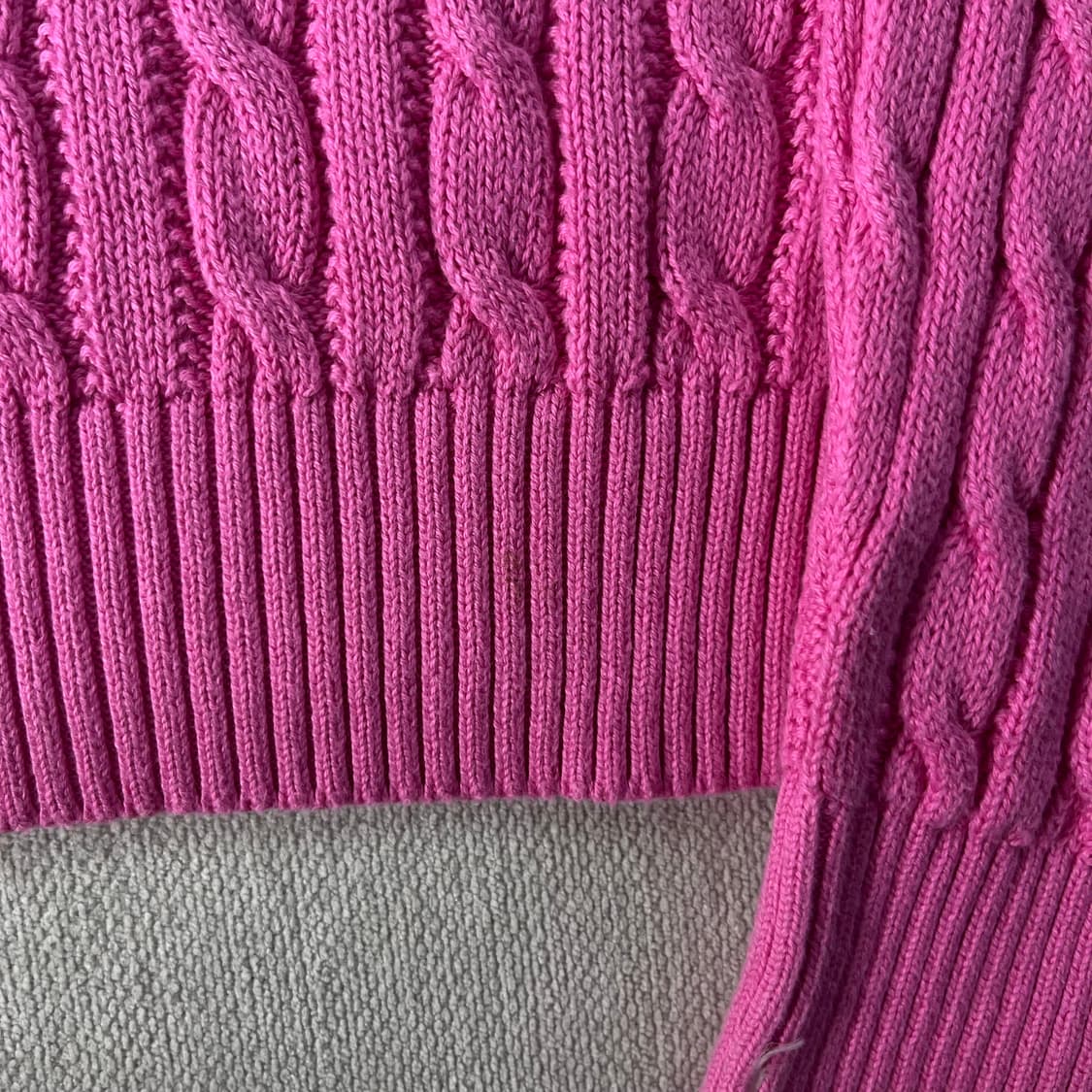 W 95 폴로랄프로렌 신형 핑크 꽈배기 니트 상품이미지5