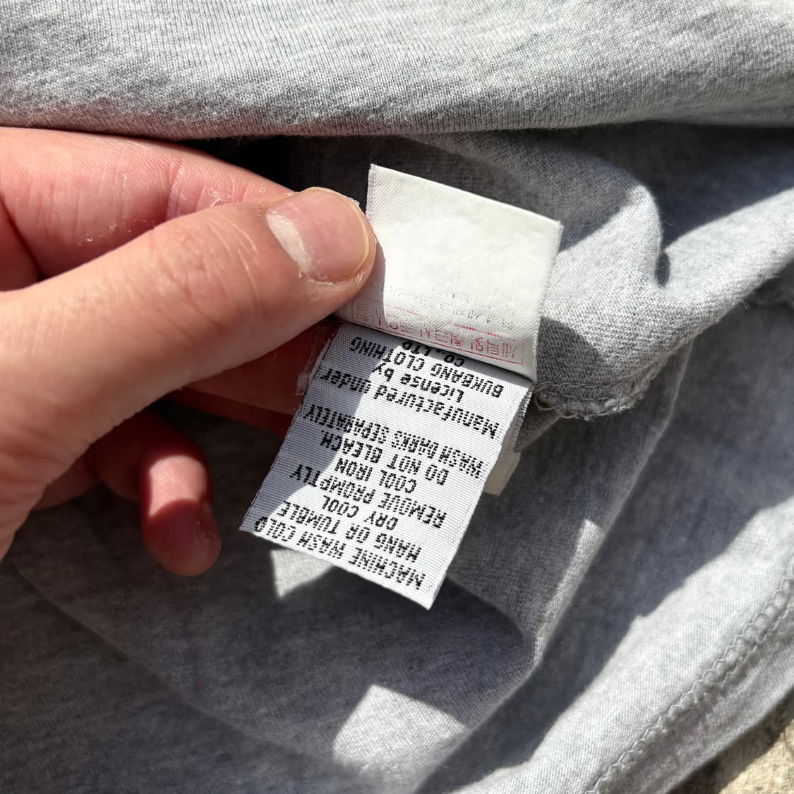 (M) 90s 퀵실버 백 프린팅 그레이 반팔 티셔츠 상품이미지5