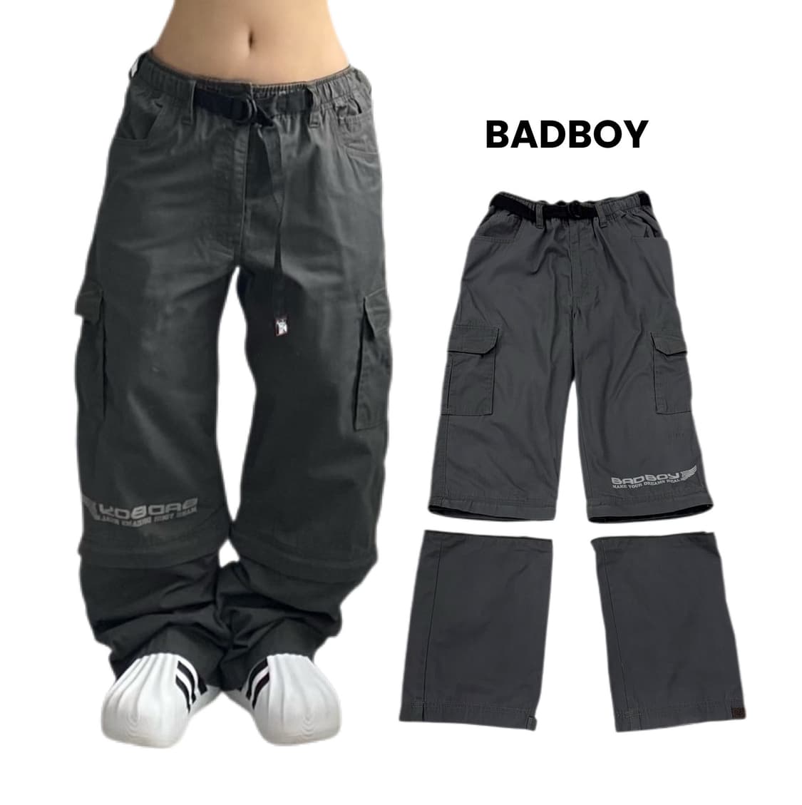 BADBOY 배드보이 제팬 분리형 와이드 벨티드 카고팬츠 상품이미지1