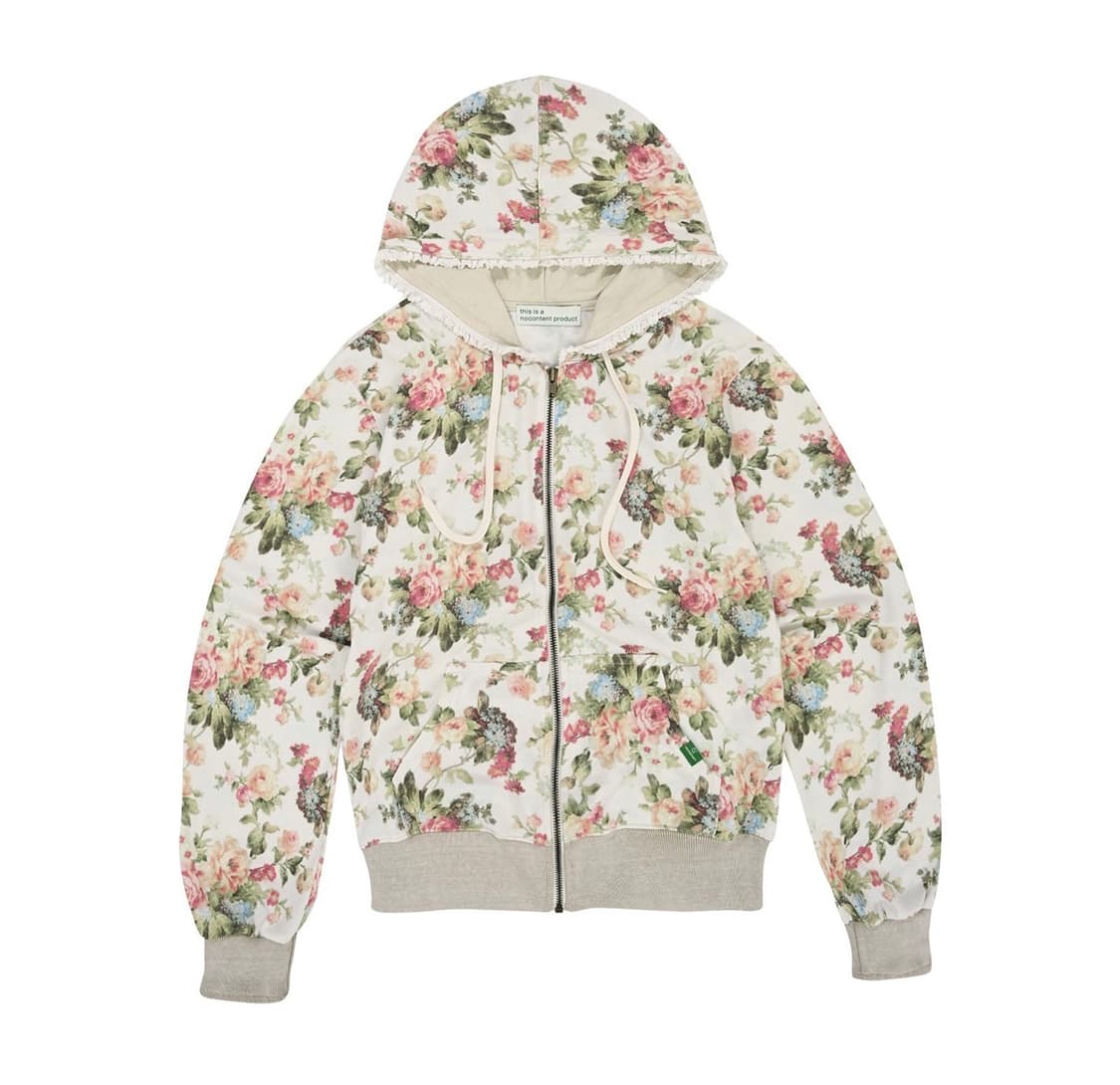 노컨텐츠 플라워 레이스 후드집업 상품이미지1