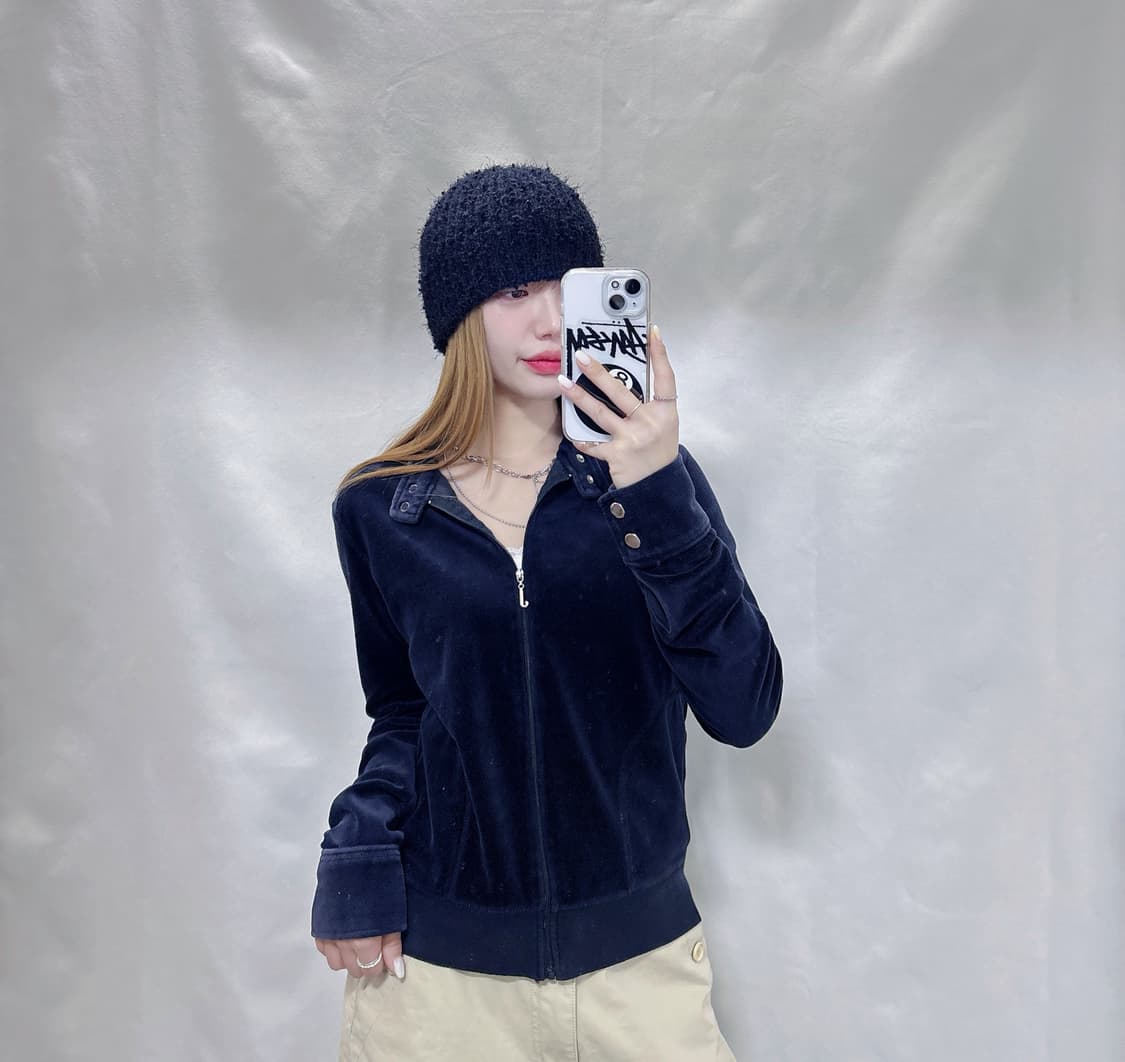 쥬시꾸띄르 블랙 벨벳 집업  상품이미지1