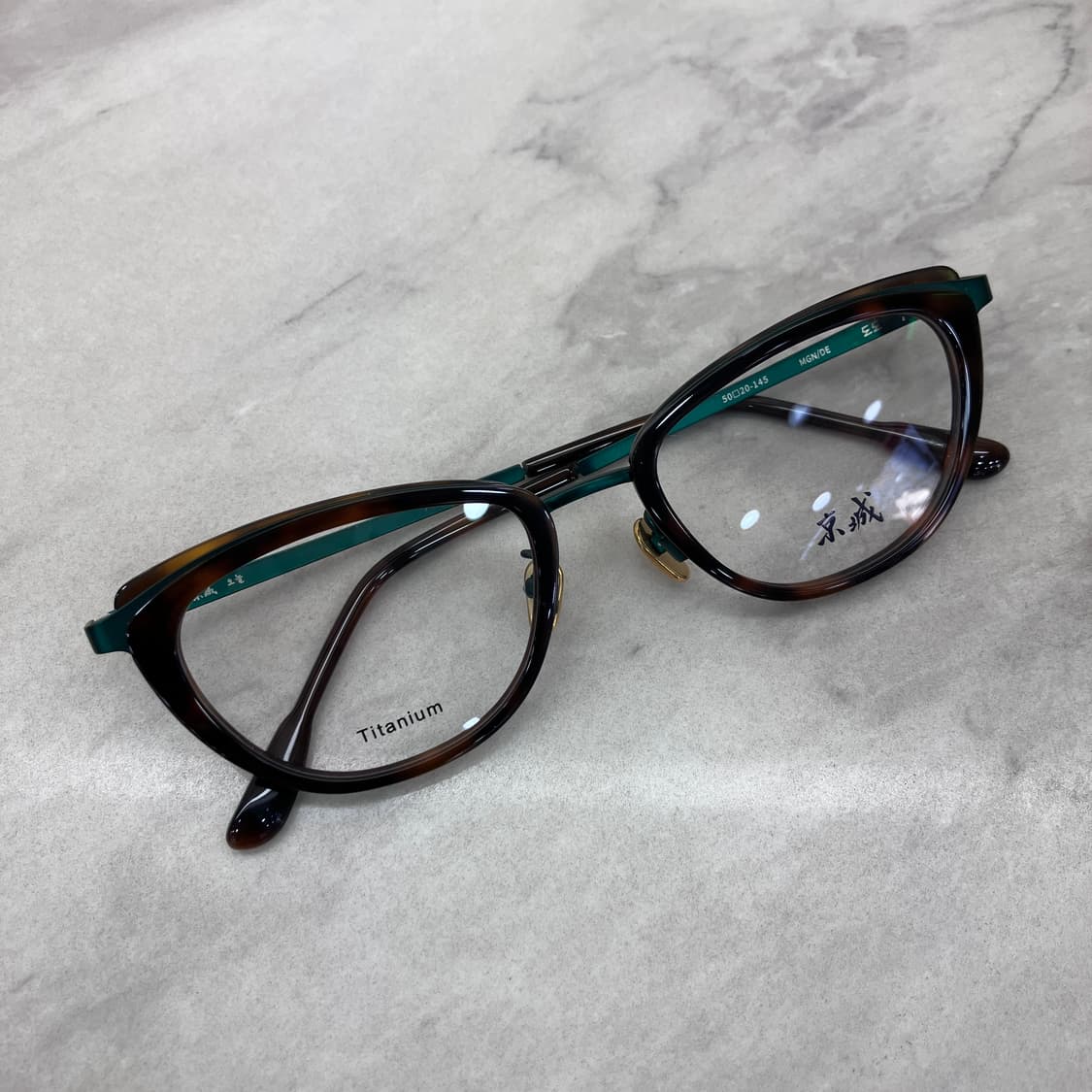 C27 경성 京城 오늘 그린 레오파드 솔텍스 캣아이 메탈 안경 상품이미지1