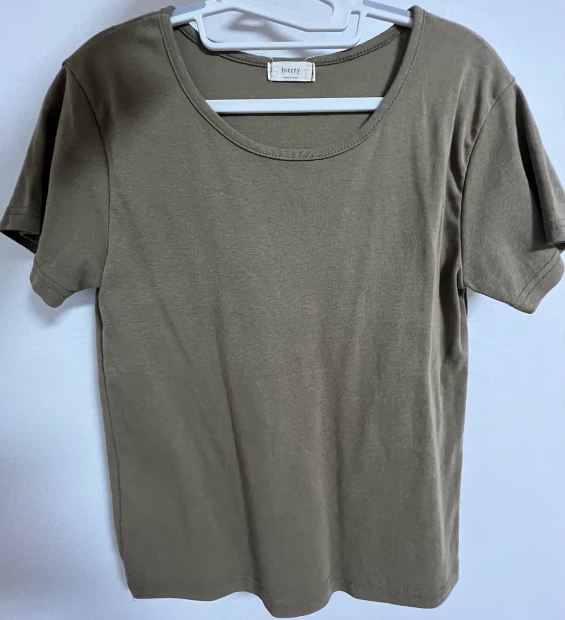 무지 반팔티 카키 상품이미지2