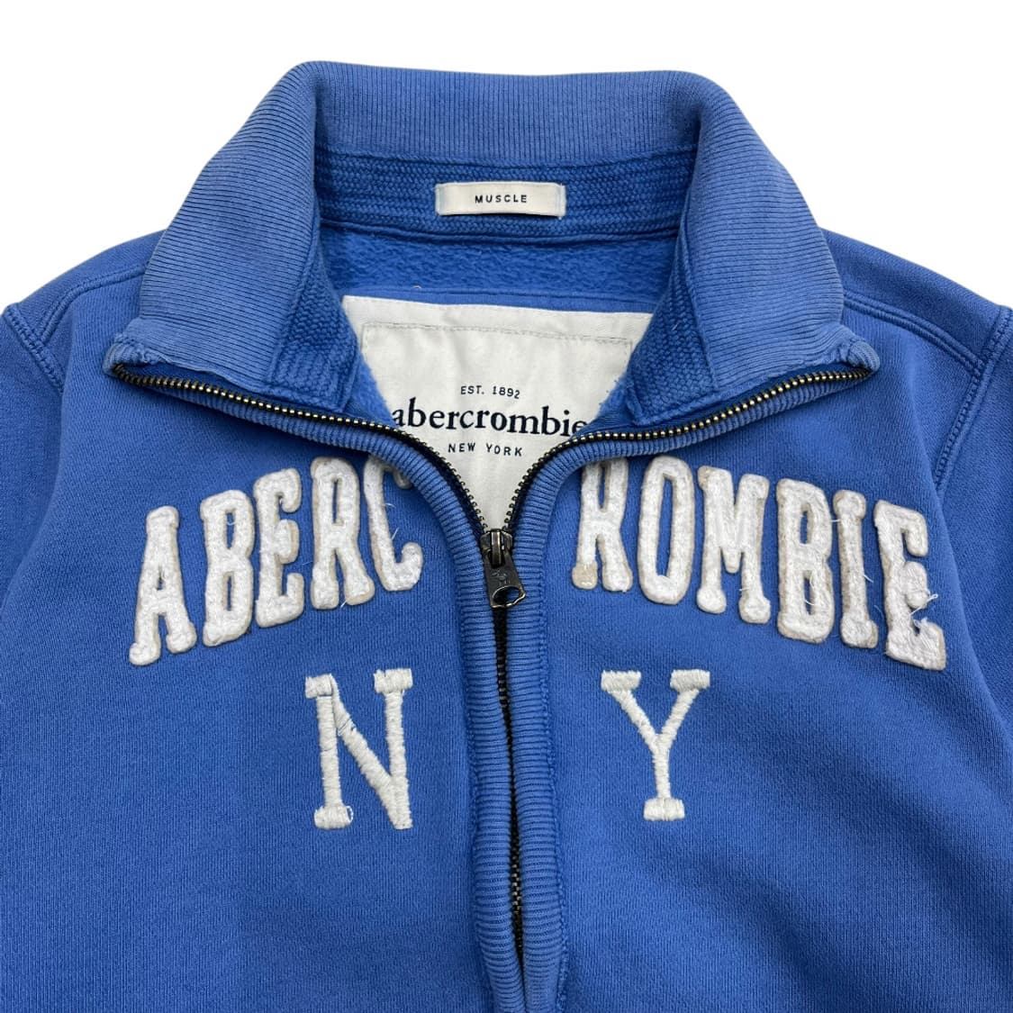 아베크롬비 센터로고 소라블루 집업 M 상품이미지4
