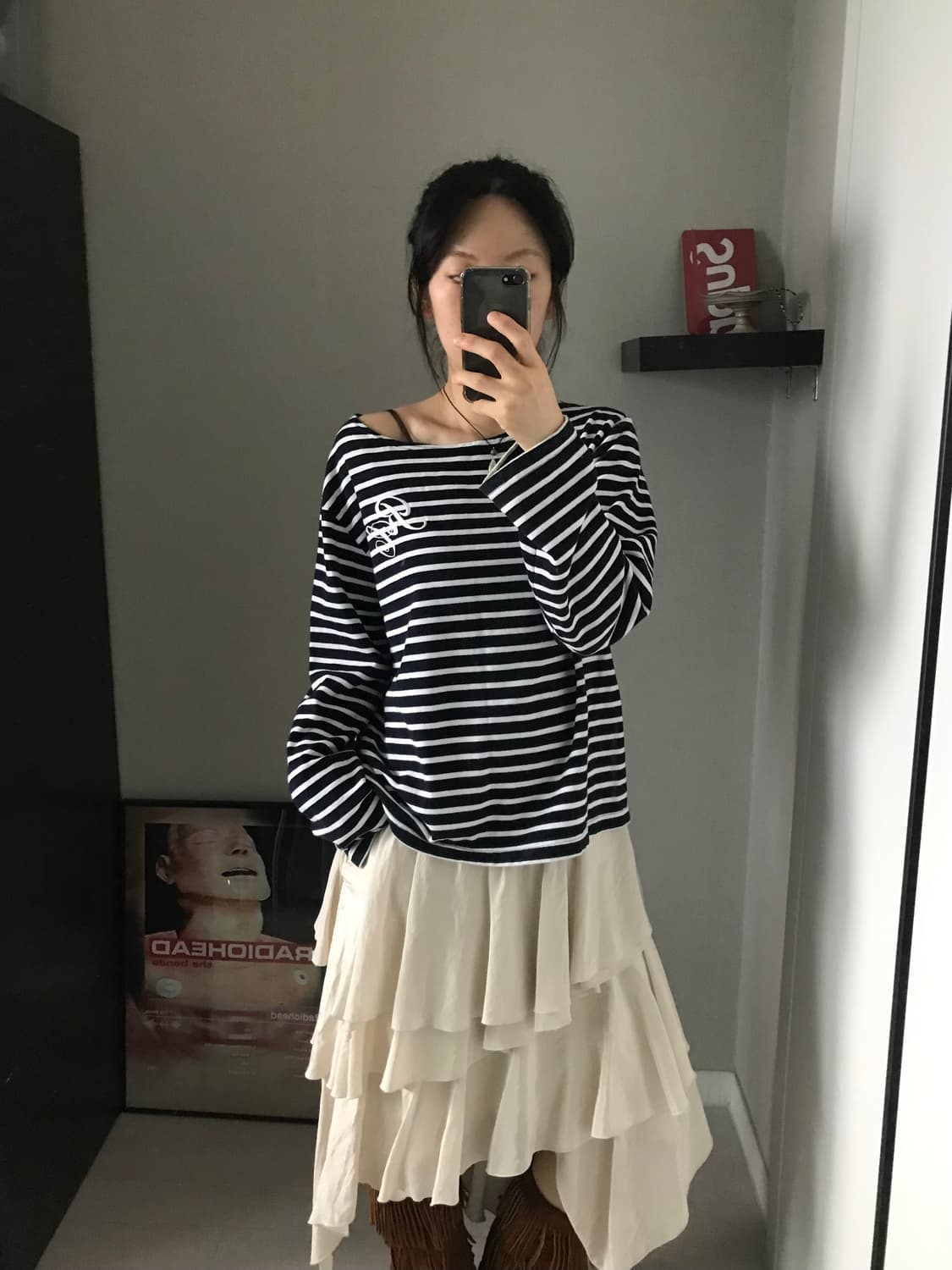 렉토 보트넥 스트라이프 롱슬리브티 상품이미지1