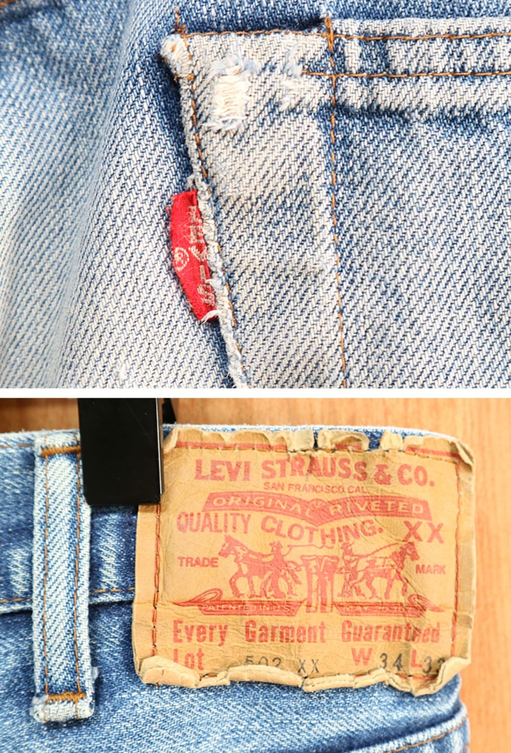 일본판 80S LEVIS 리바이스 502XX 빅E 빈티지 셀비지데님
 상품이미지8