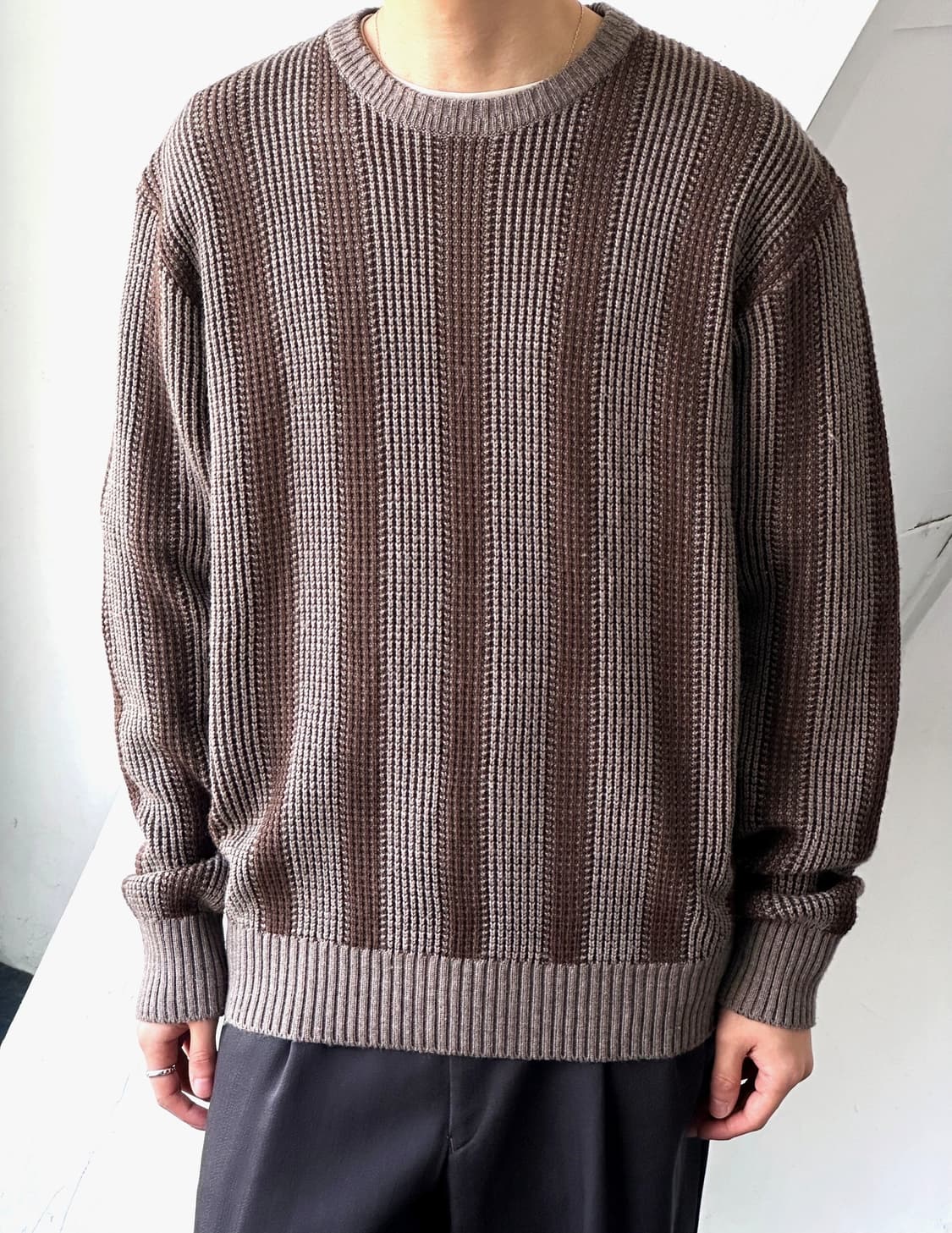 Wool acrylic fabric design knit P/O 상품이미지8