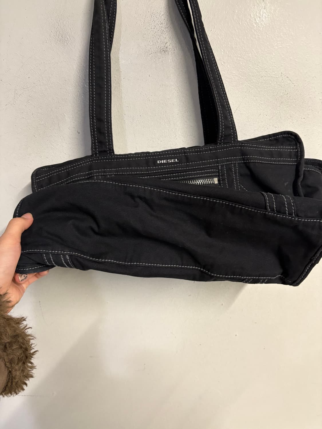DIESEL stitch  tote bag black 상품이미지8