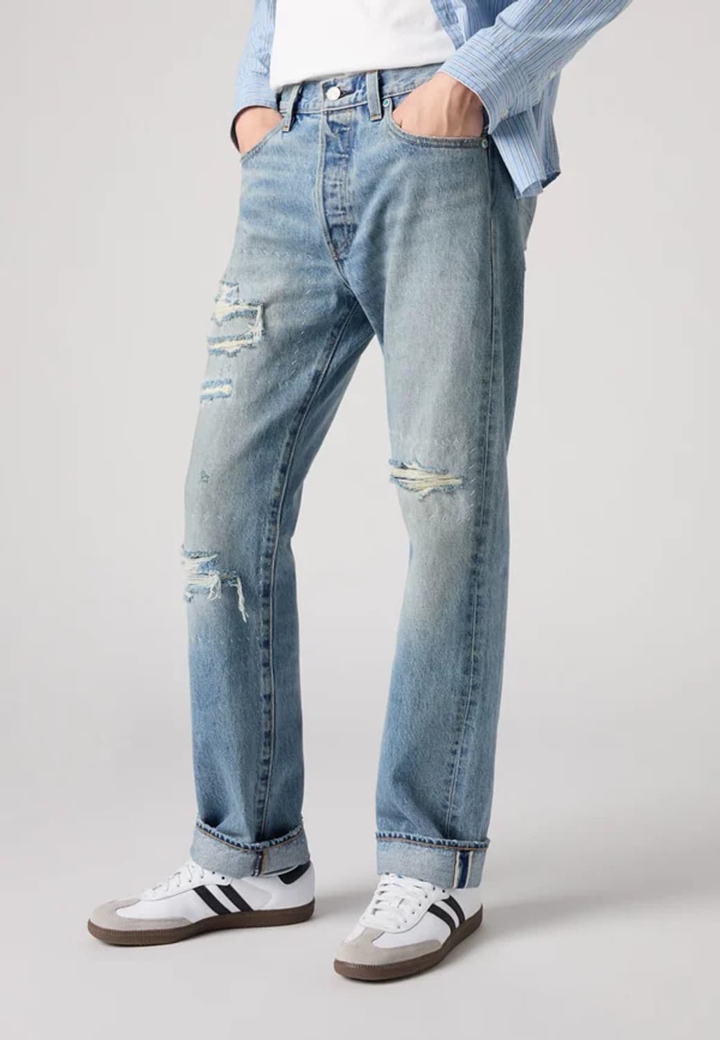 리바이스 501 터콰이즈 터키석 리벳 셀비지 데님 [32 x 30] 상품이미지1