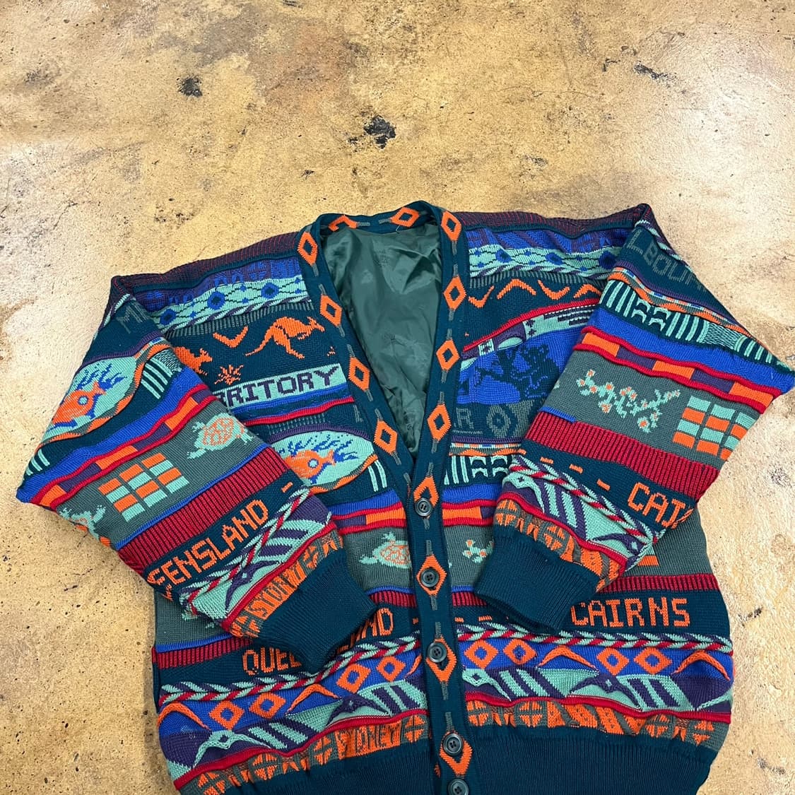 [정품] 빈티지 패턴 울 니트가디건 b18 상품이미지1