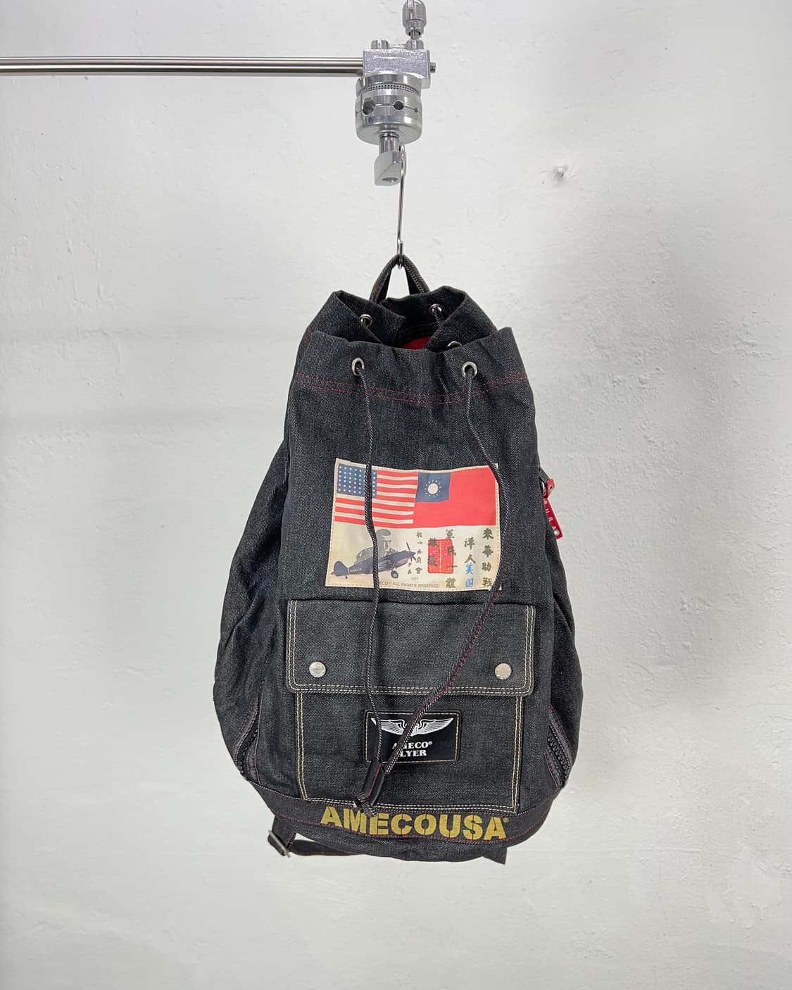 아메코 USAF AIRFORCE 밀리터리 드로스트링 데님 백팩 상품이미지1