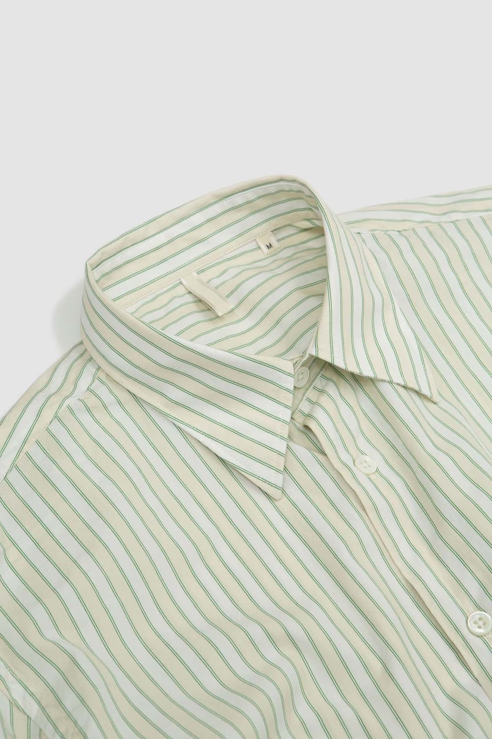 [새상품] 선플라워 아드리안 셔츠 Green Stripe 상품이미지2