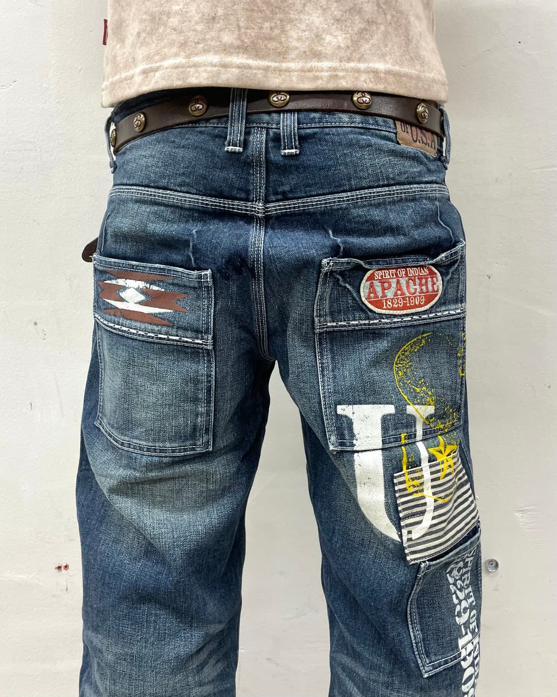 Patchwork Distressed Wappen Denim Pants 상품이미지9