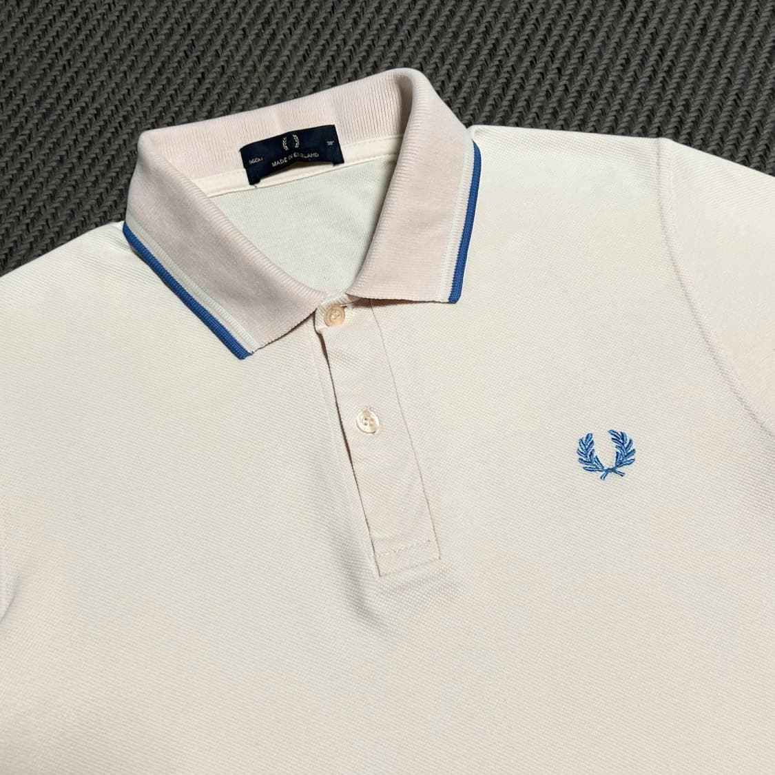[S] Fredperry 프레드페리 살구색 트윈팁 반팔 카라티 상품이미지2