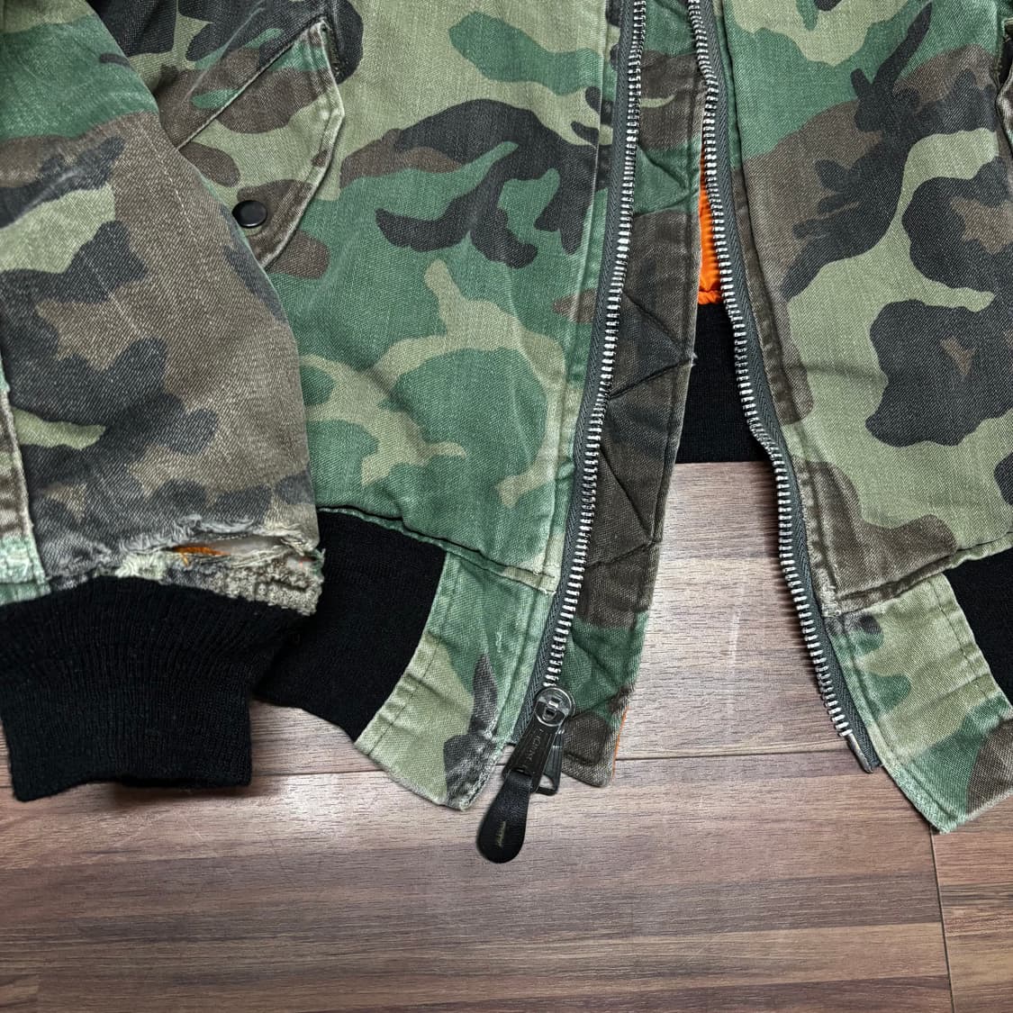 70s 알파 인더스트리 e타입 라프 우드랜드 카모 ma-1 마원 봄버 상품이미지6