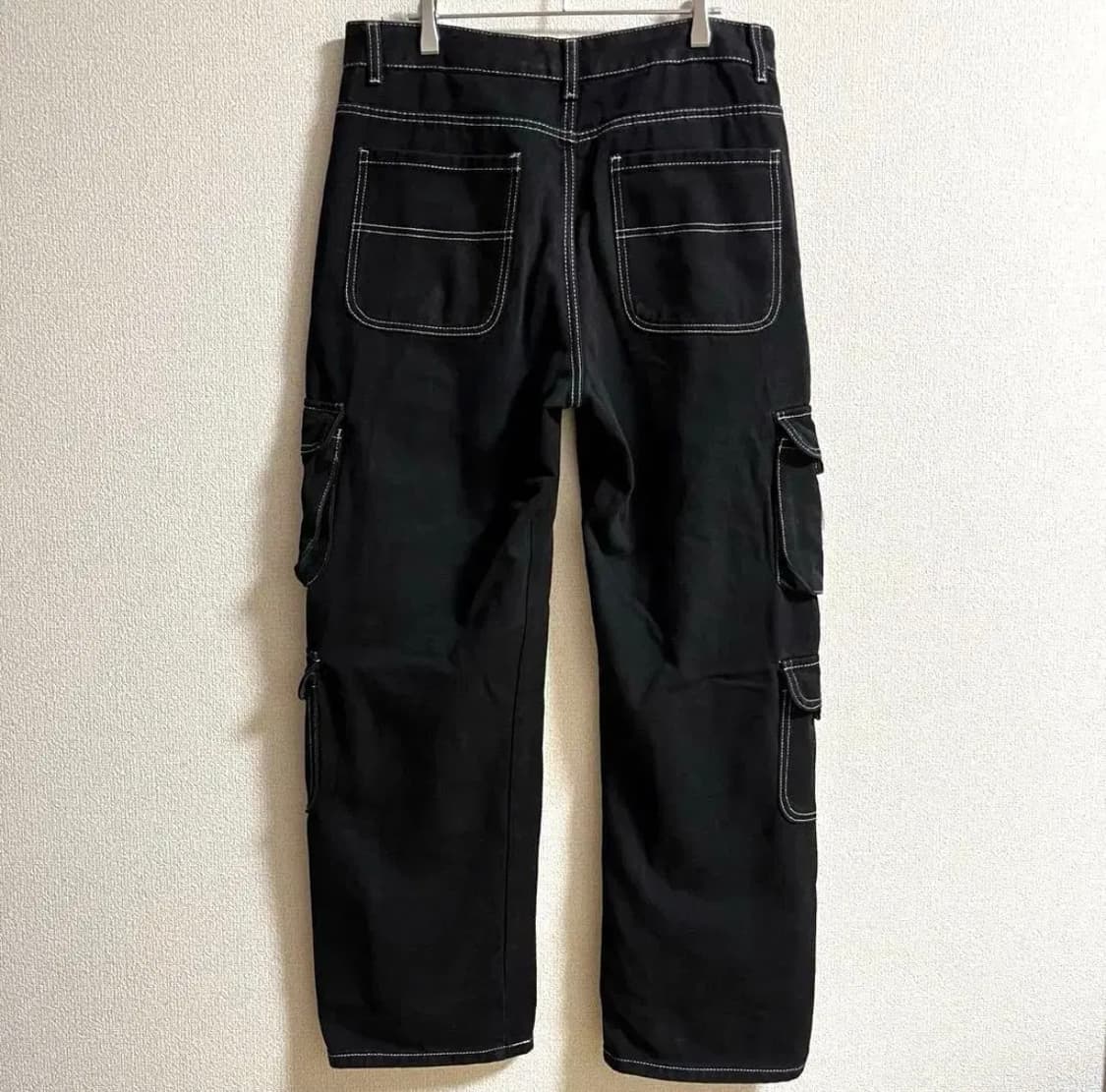 Manfinity 카고 팬츠 블랙 데님 스티치(L) 상품이미지4
