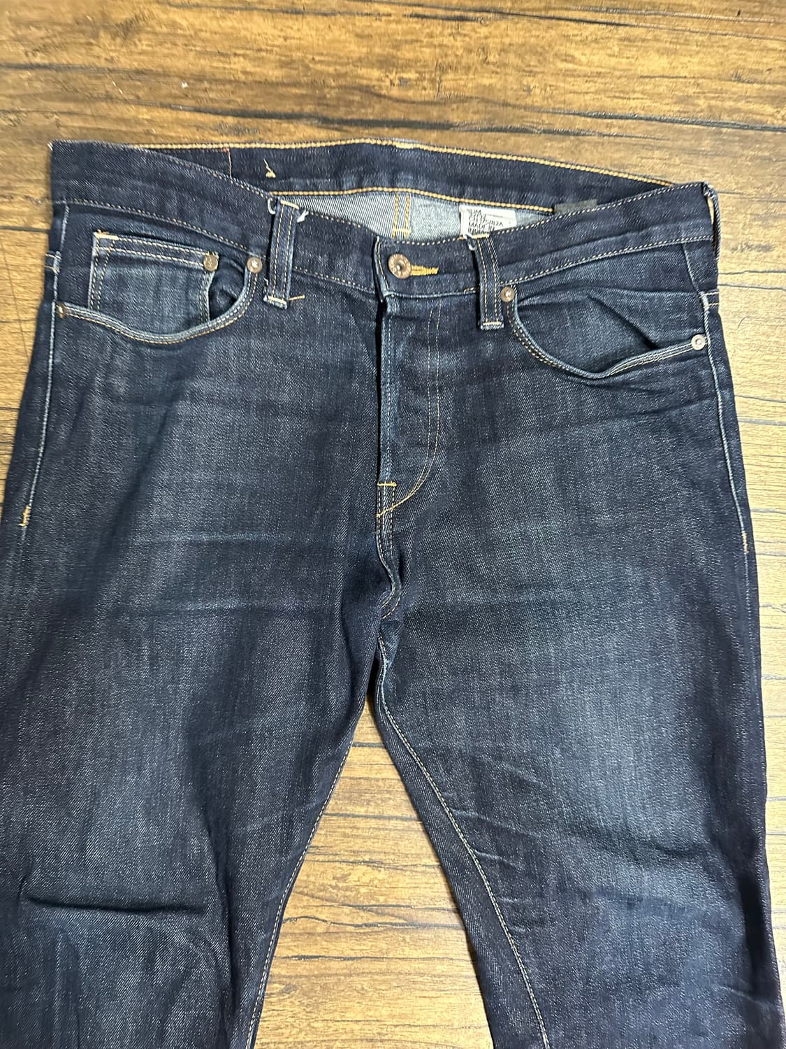 H&M &DENIM 슬림핏 생지 데님 32 로우웨스트 남성 청바지 상품이미지2