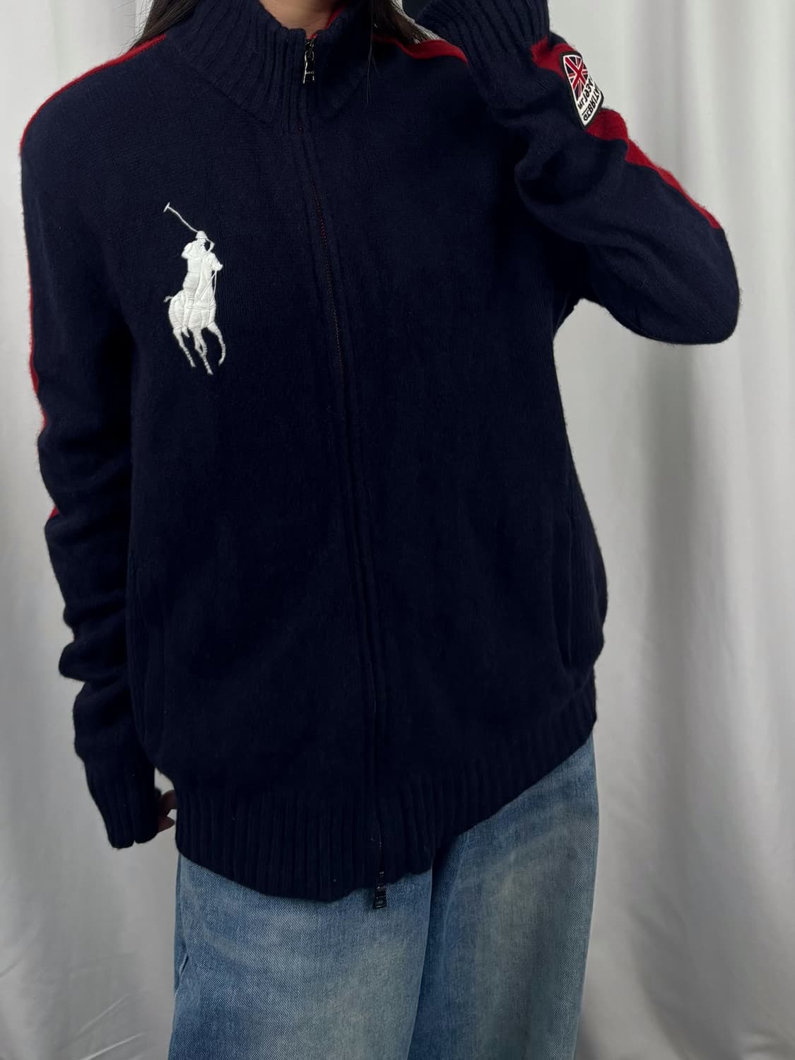 폴로 네이비 램스울 브리튼 니트 집업  상품이미지2