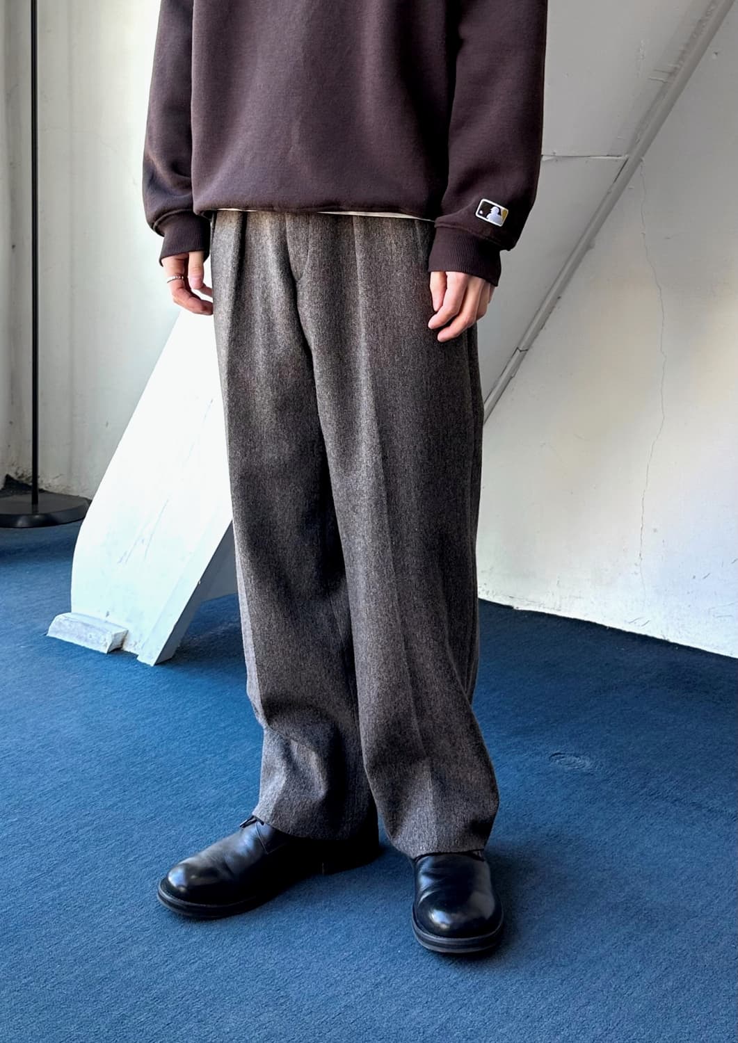 Tweed design 2 tuck wide straight slacks 상품이미지7