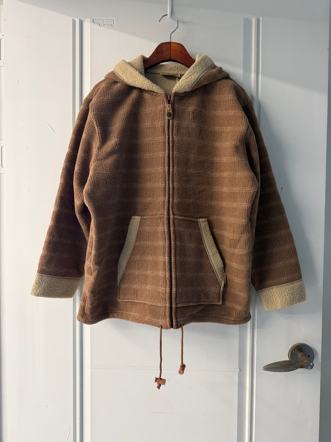 일본빈티지 브라운 플리스 후드 자켓 점퍼 상품이미지4