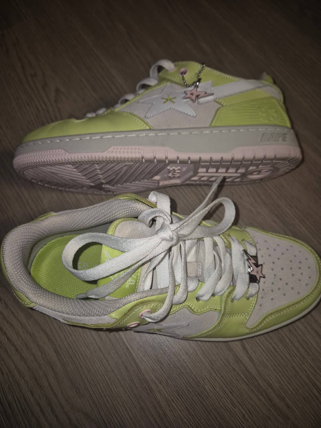 핀터 대대장 💖 BAPE 스케이트 스타 레더 UK 5 상품이미지4