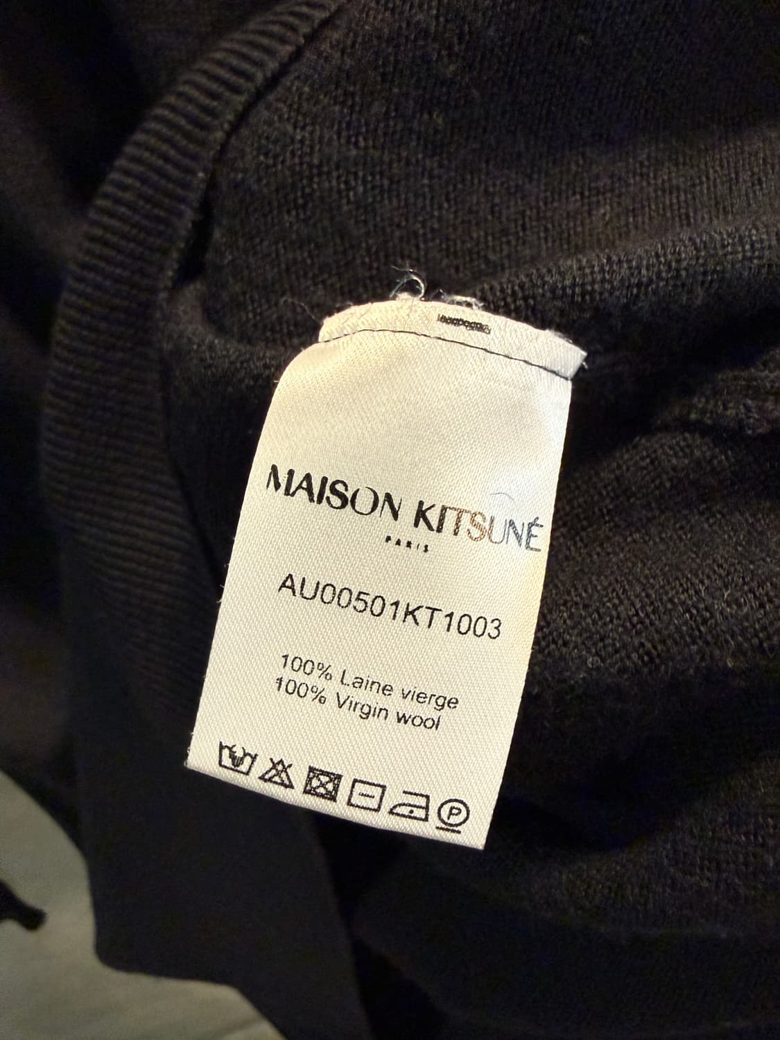 메종 키츠네 트리컬러 폭스 패치 울 니트 블랙 M 상품이미지4