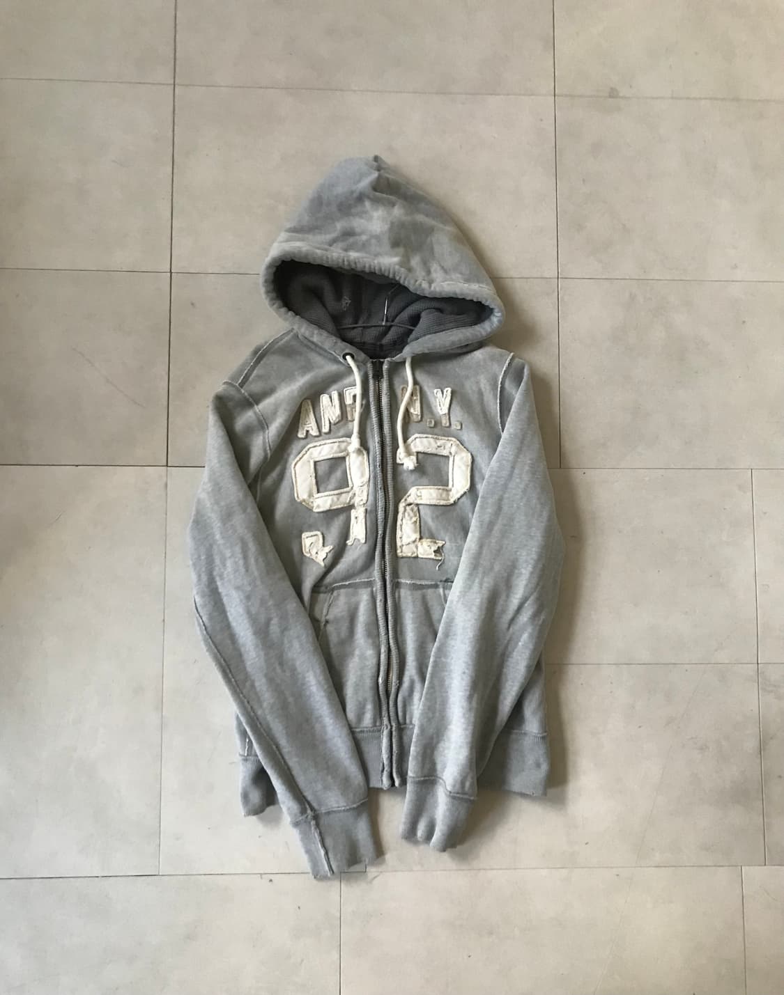 아베크롬비 그레이 오버핏 후드집업 상품이미지6