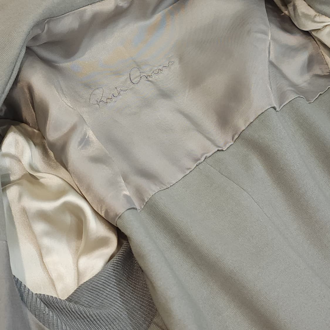 릭오웬스 10FW 아카이브 램스킨 하이넥 레더코트 그레이 42 상품이미지8