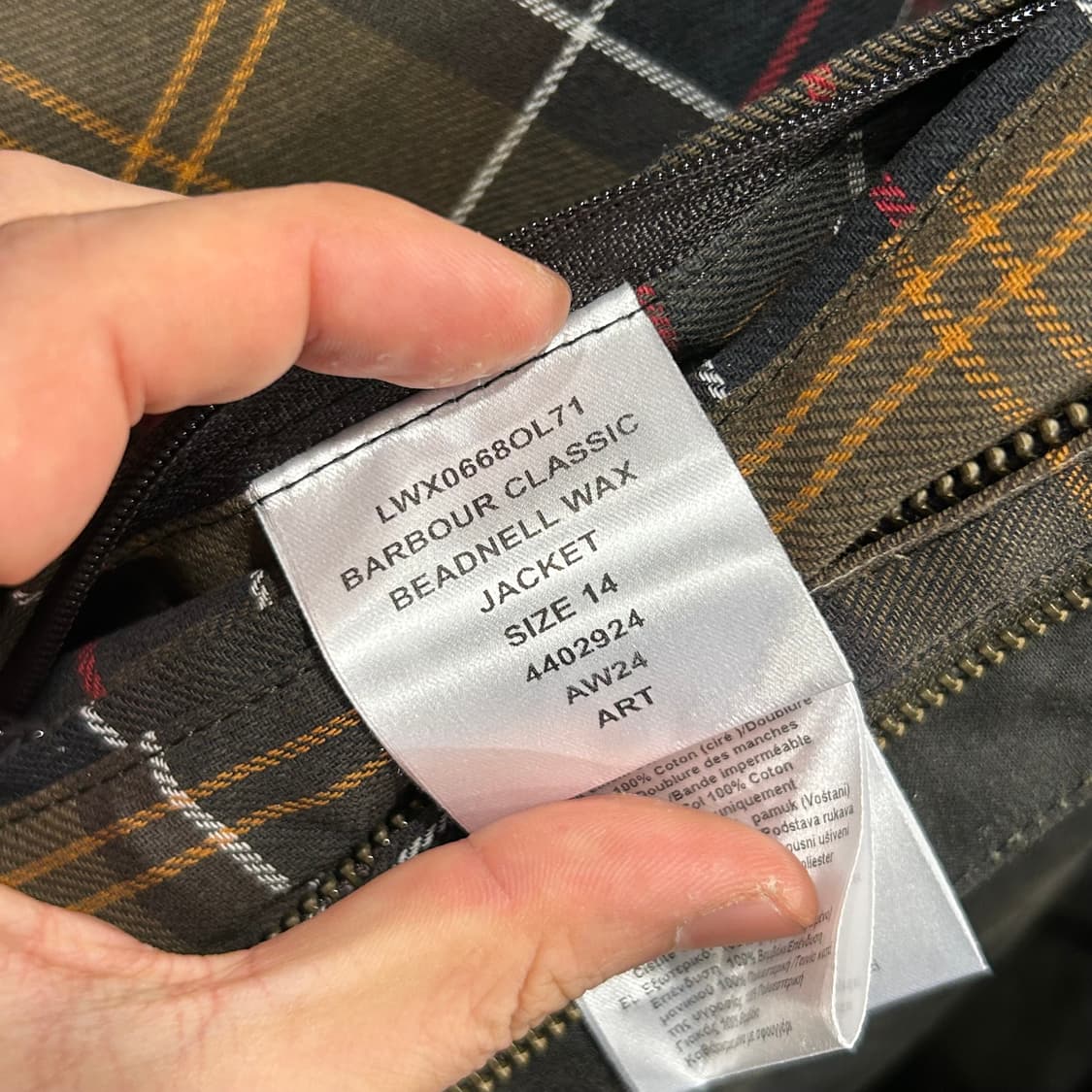 L) 바버 클래식 비드넬 비데일 왁스 자켓 올리브 상품이미지9