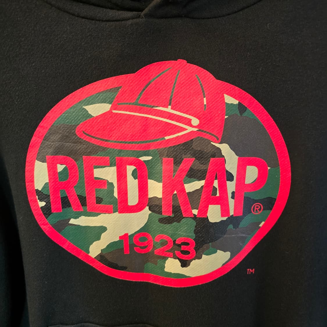 레드캡 카모 로고 후드티 블랙 L 오버핏 상품이미지4