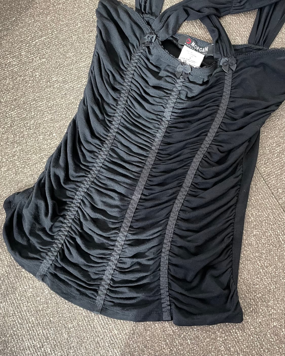 MORGAN shirring ribbon top 상품이미지3