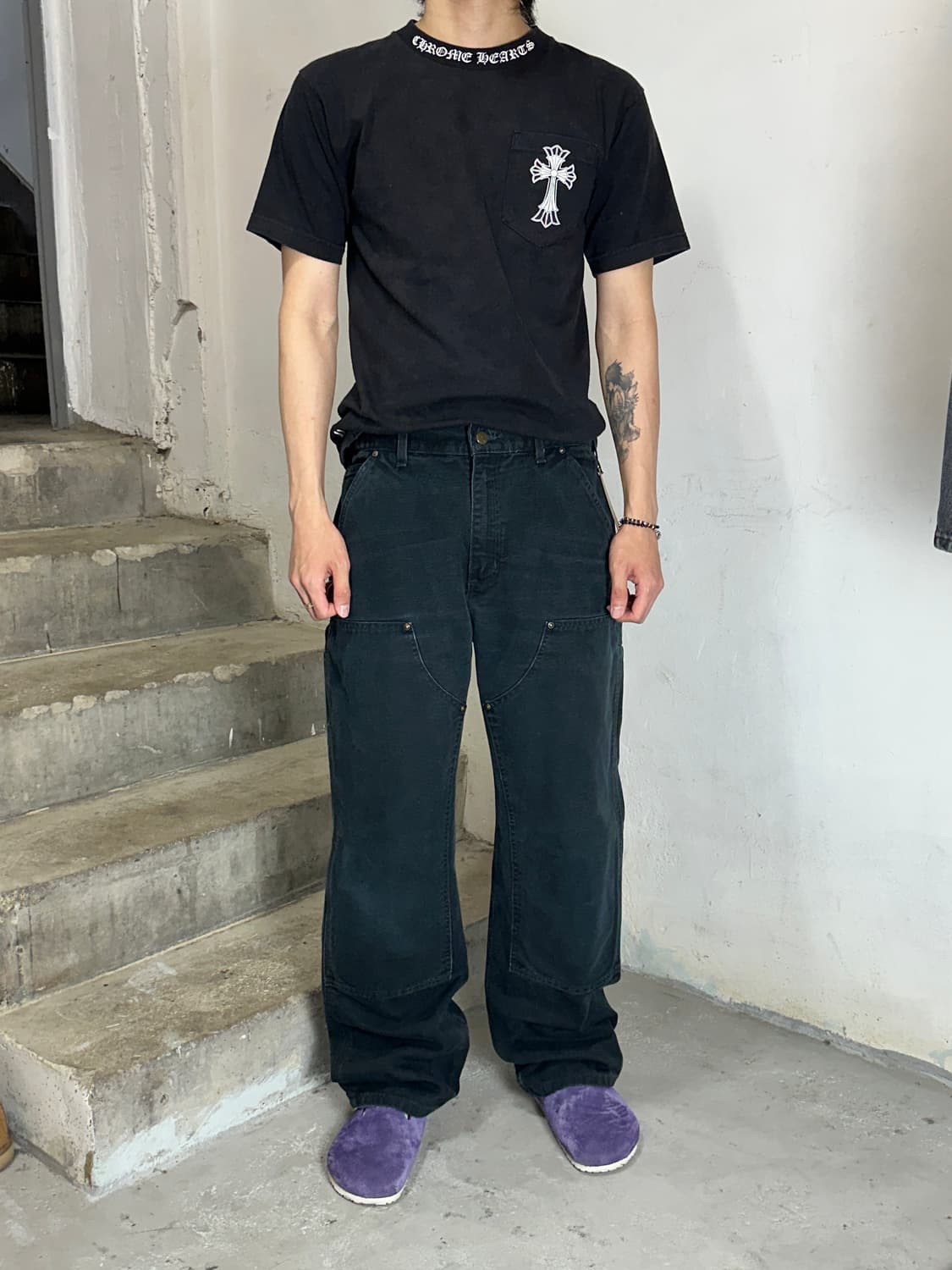 OG 칼하트 더블니 블랙 칼하트 B136 썩블니 상품이미지2