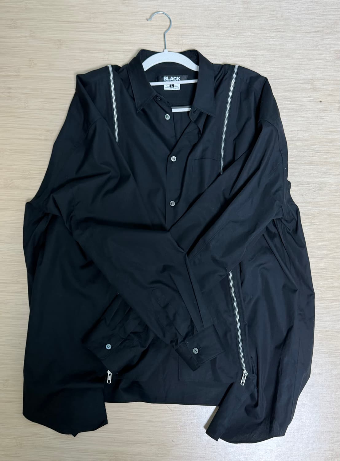 꼼데가르송 블랙 집업 패널 셔츠 (사용감 거의 없음) 상품이미지3