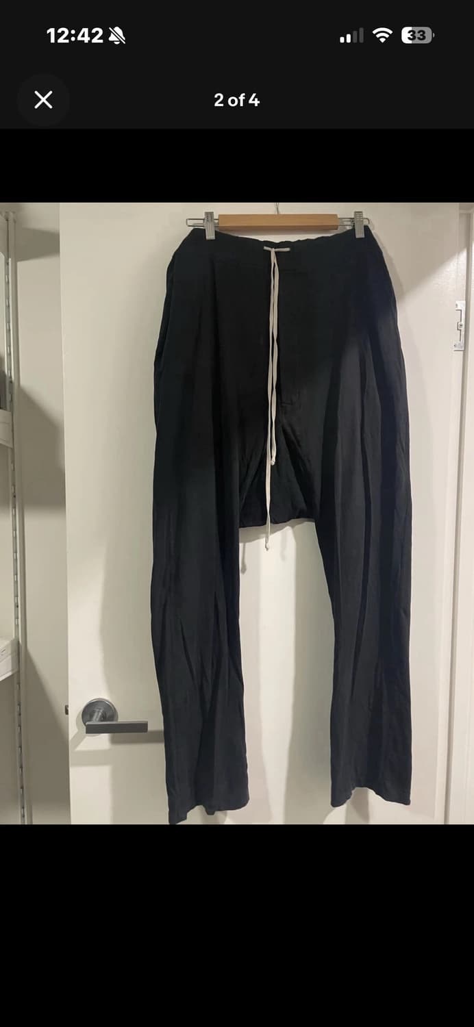 릭오웬스 드로우스트링 팬츠 (DS) 블랙 상품이미지2