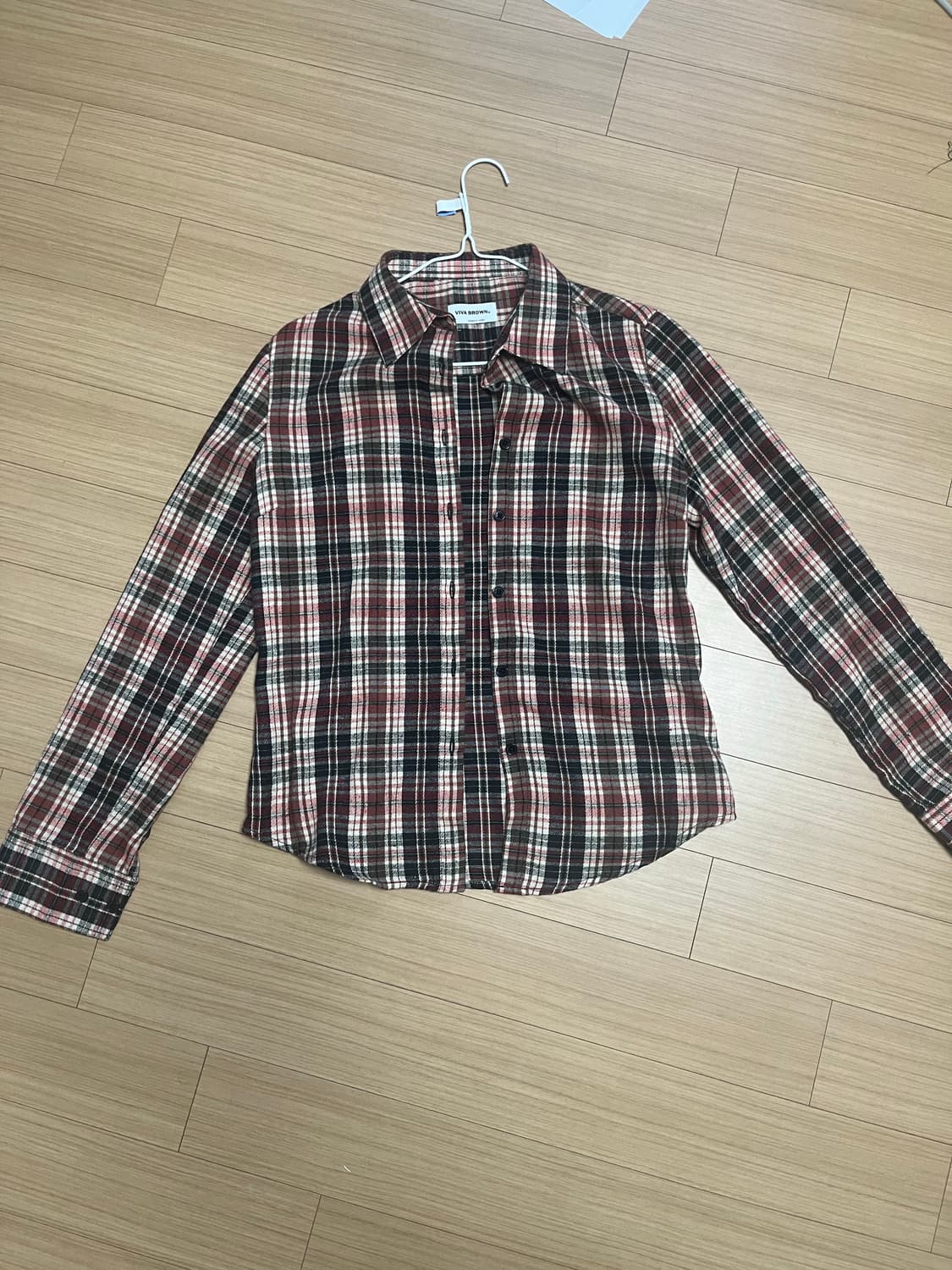 85-VIVA082 어텀 슬림핏 긴팔 체크 셔츠 레드 상품이미지3