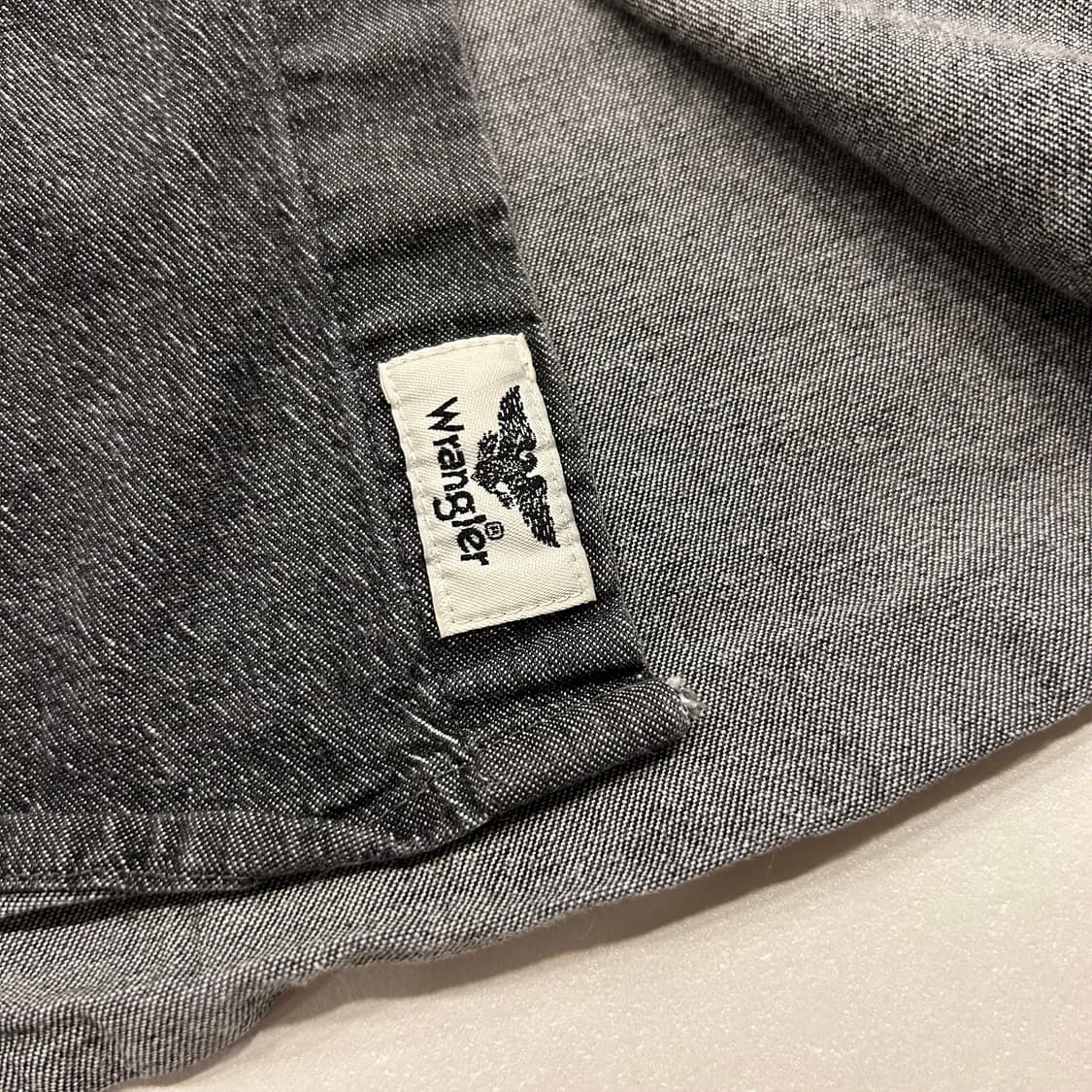 [2XL] 랭글러 투포켓 빈티지 흑청 셔츠 A466 상품이미지7