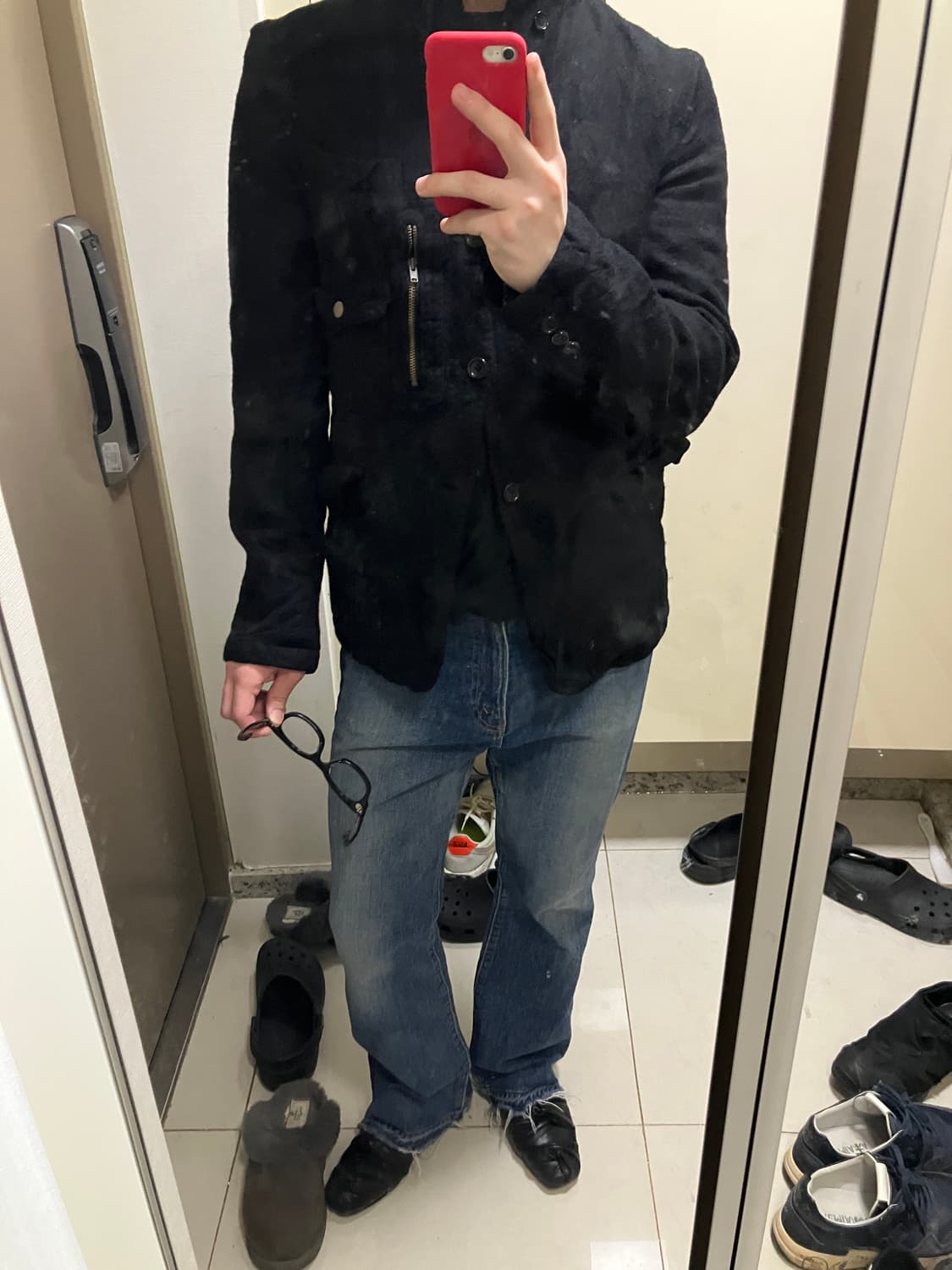 꼼데가르송 옴므 ad2005 축융 울 지퍼 자켓 상품이미지5