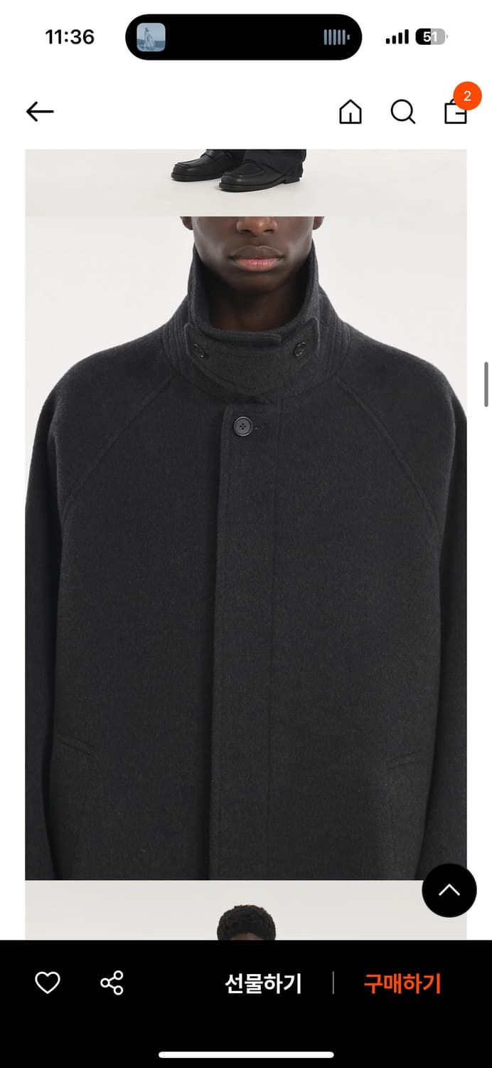 브라운야드 발마칸 코트 차콜 색상 4사이즈 상품이미지3