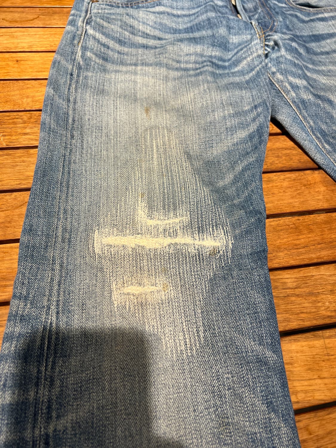 Rrl 초기형 메이드인 USA 디스트로이드 (디스트레스드) 데님 팬츠 상품이미지2