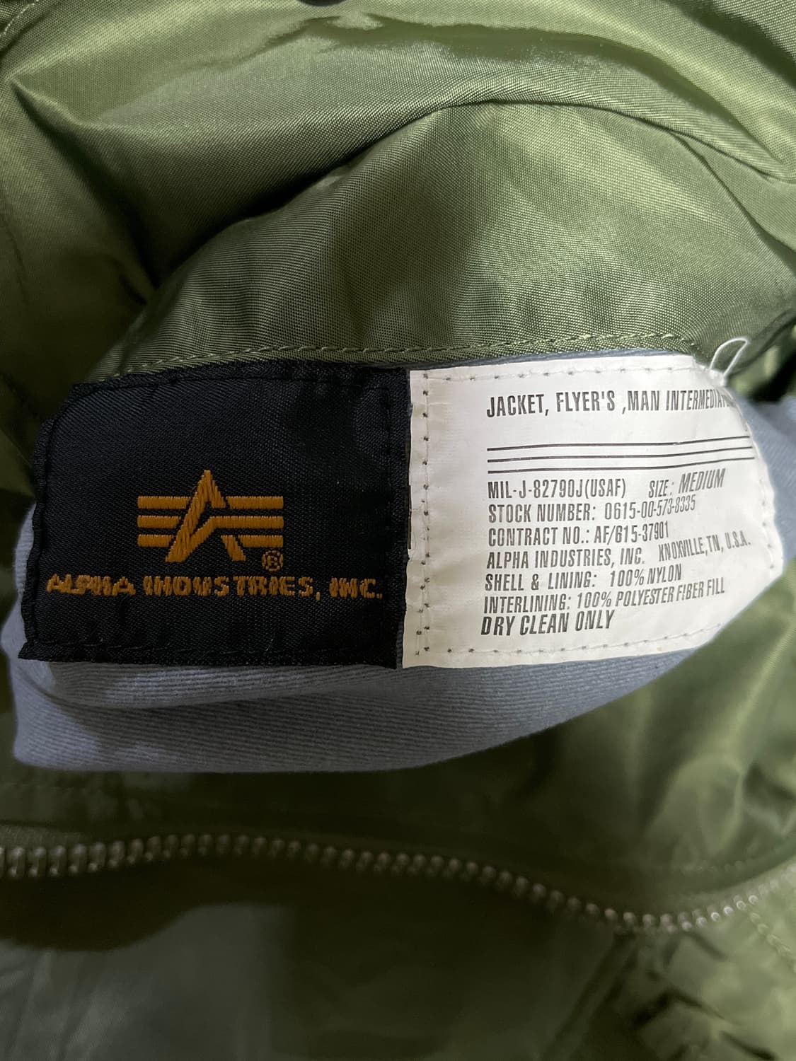 알파인더스트리 MA-1 항공점퍼 세이지 그린 M 상품이미지4