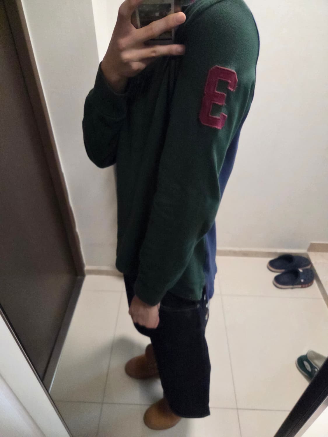 폴로 빅포니 버건디 포인트 카키 럭비티 긴팔티 롱슬리브 상품이미지3